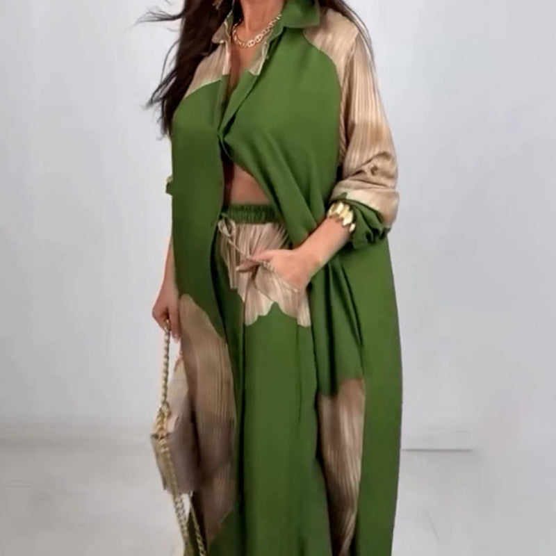 Dionicia - Cămașă Elegantă cu Nasturi și Pantaloni cu Snur