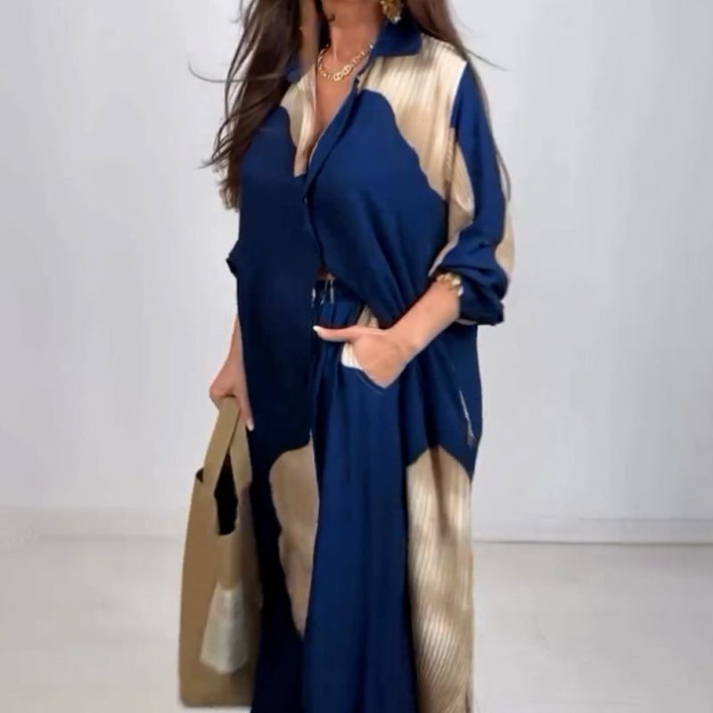 Dionicia - Cămașă Elegantă cu Nasturi și Pantaloni cu Snur