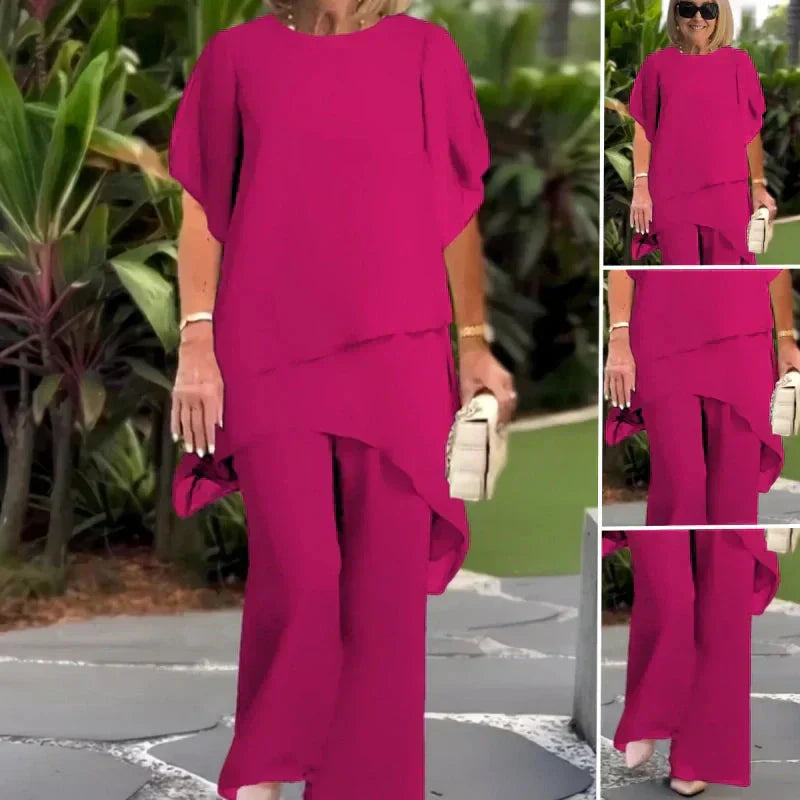 Lianah - Set Bluză Cu Pantaloni Largi