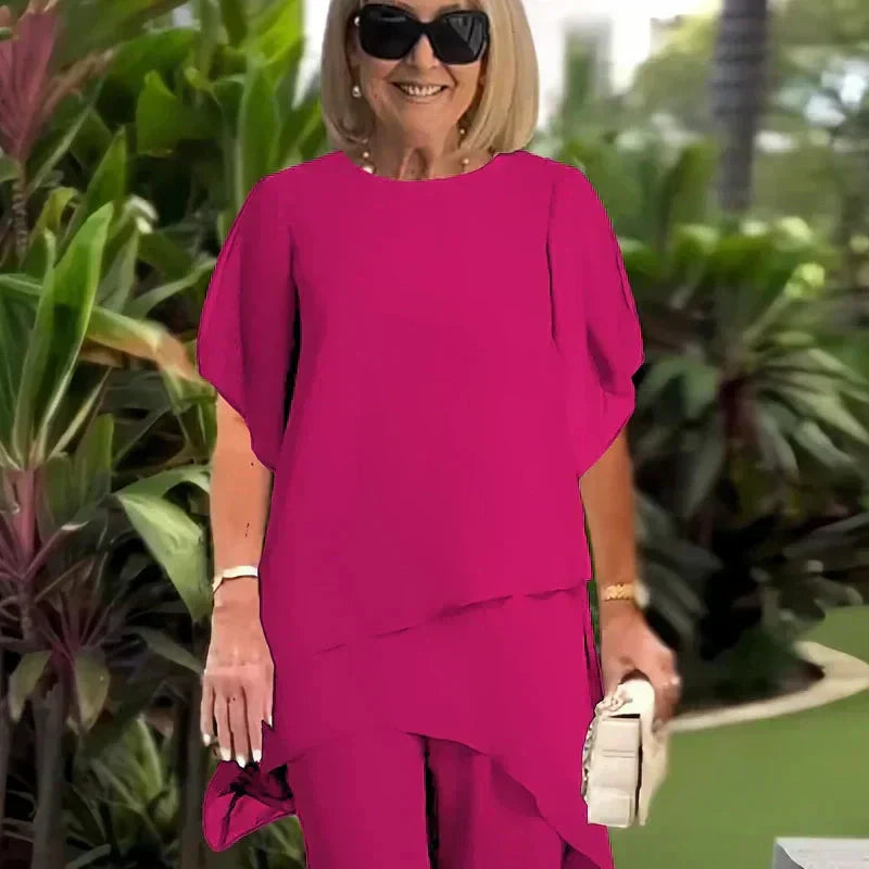 Lianah - Set Bluză Cu Pantaloni Largi