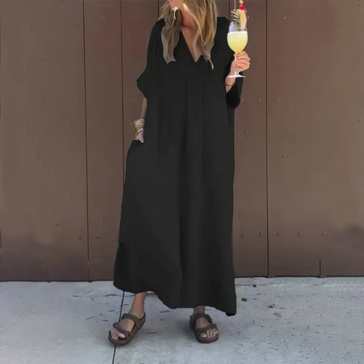 Arantxa - Rochie Maxi Cu Decolteu în V și Eleganță
