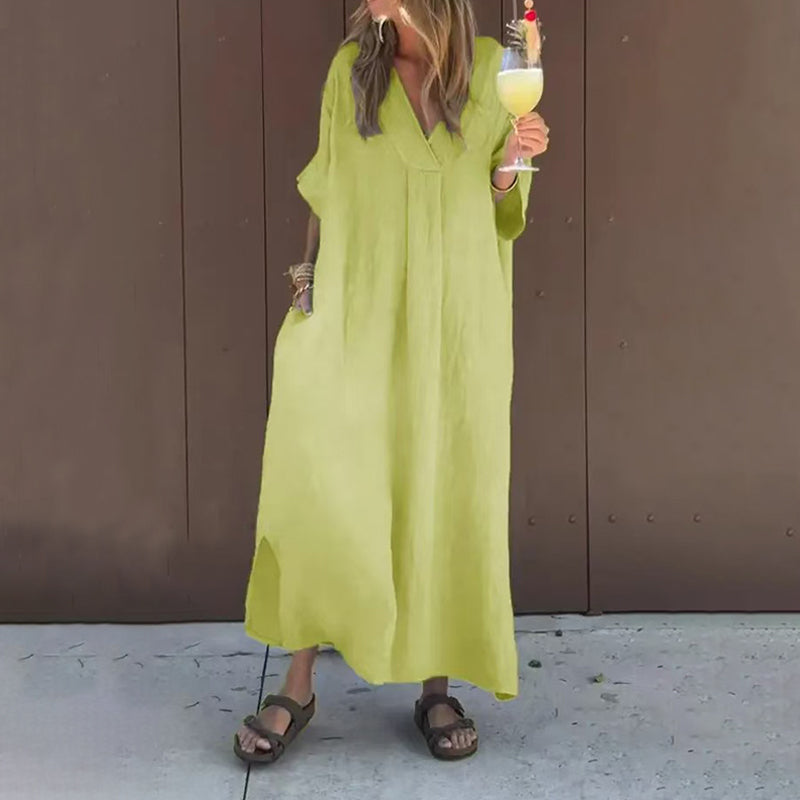 Arantxa - Rochie Maxi Cu Decolteu în V și Eleganță