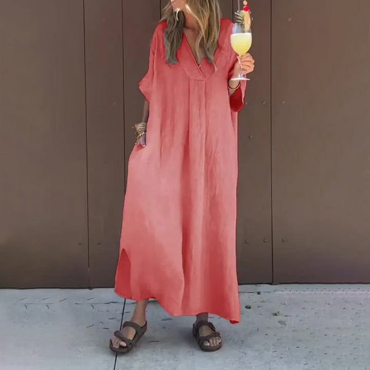 Arantxa - Rochie Maxi Cu Decolteu în V și Eleganță