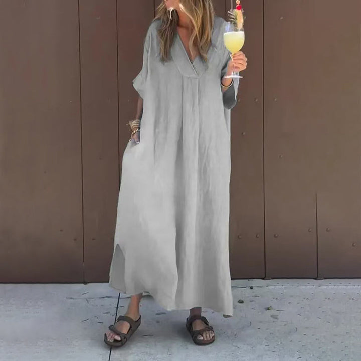 Arantxa - Rochie Maxi Cu Decolteu în V și Eleganță