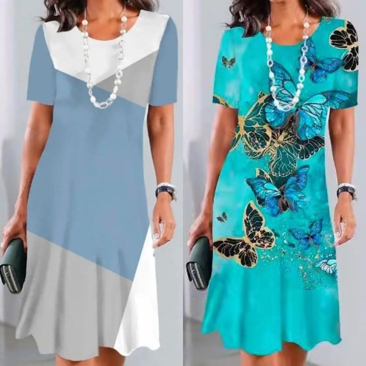 Lourah – Rochie Midi Plisată Cu Imprimeu