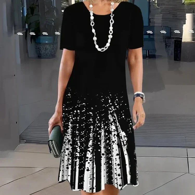 Lourah – Rochie Midi Plisată Cu Imprimeu