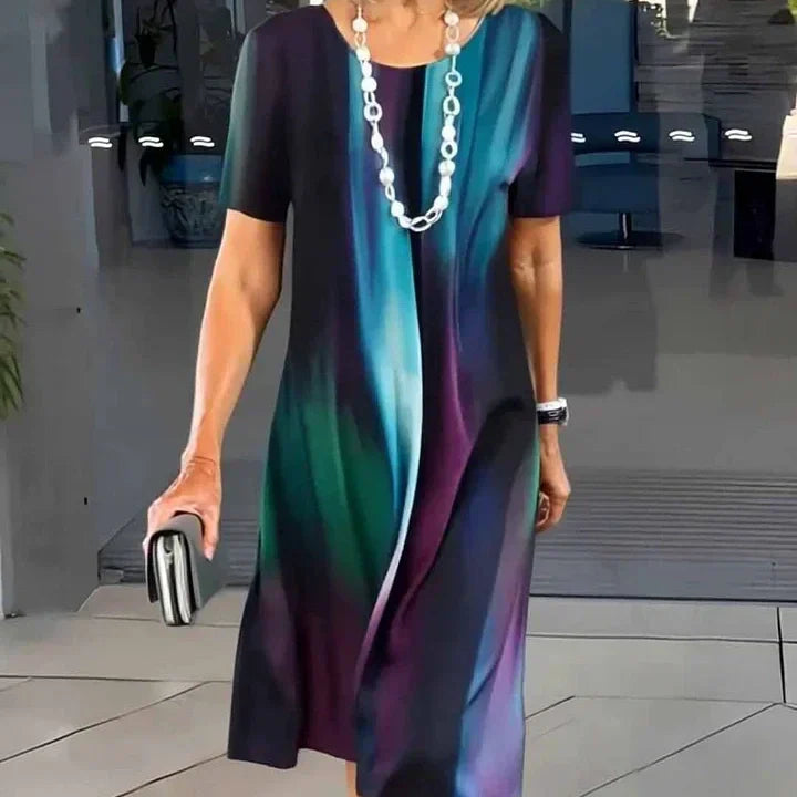 Lourah – Rochie Midi Plisată Cu Imprimeu