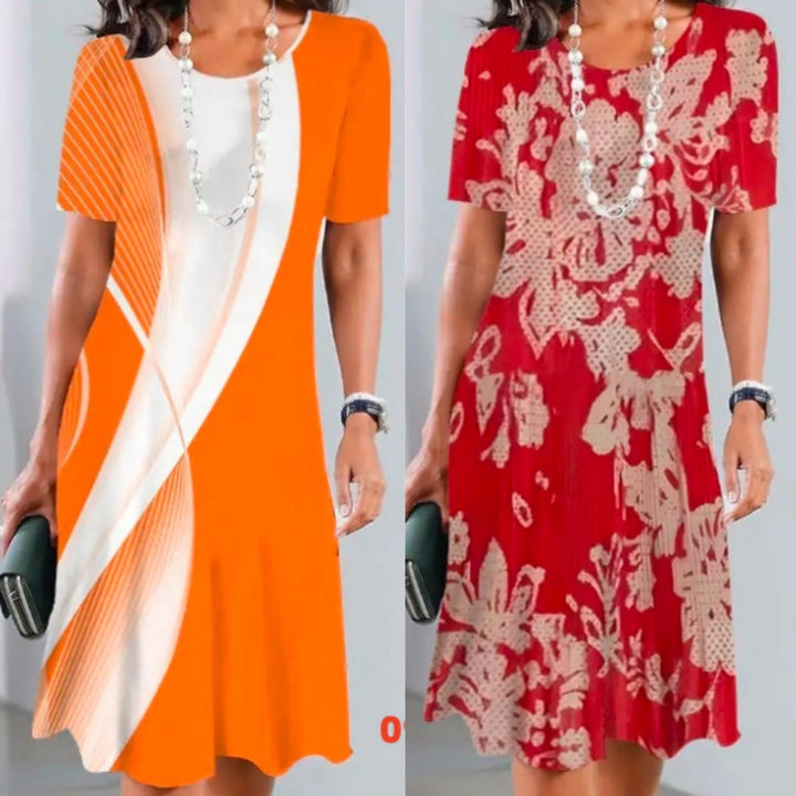 Lourah – Rochie Midi Plisată Cu Imprimeu