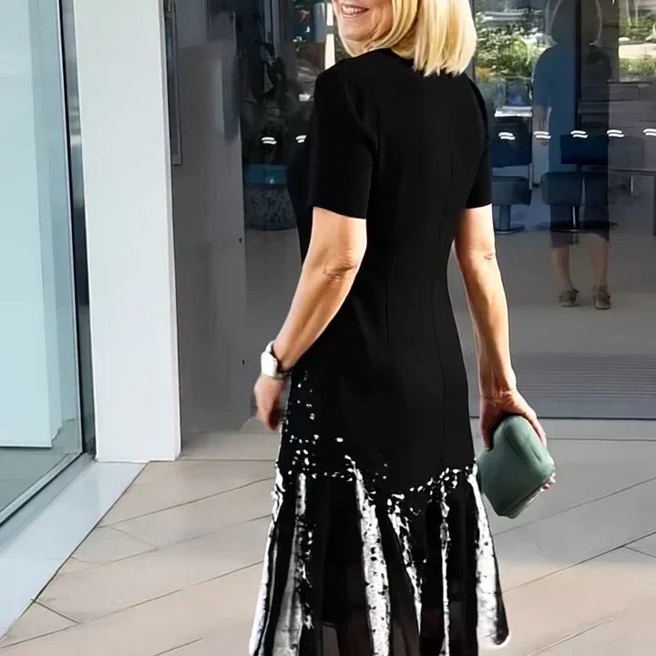 Lourah – Rochie Midi Plisată Cu Imprimeu