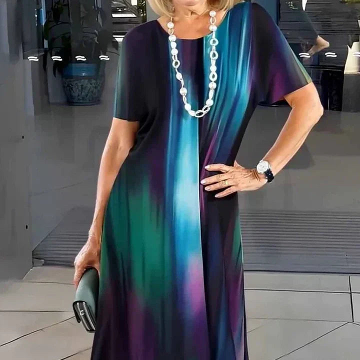 Lourah – Rochie Midi Plisată Cu Imprimeu