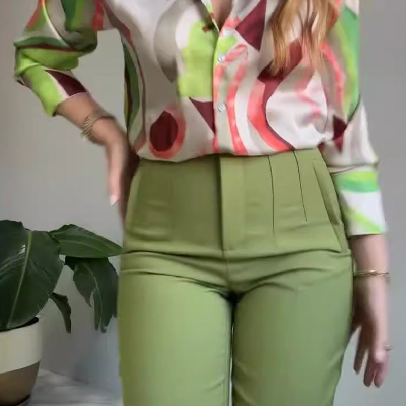 Enid - Cămașă și Pantaloni casual cu Imprimeu