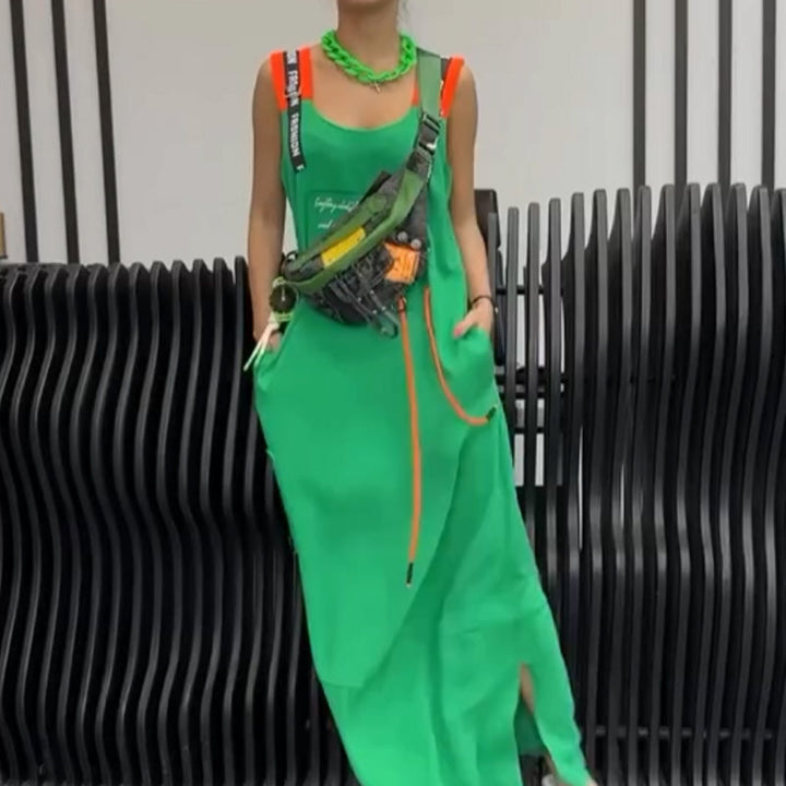 Wafia - Rochie Casual Fără Mâneci, Cu Imprimeu