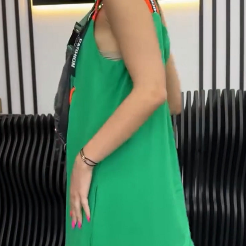 Wafia - Rochie Casual Fără Mâneci, Cu Imprimeu