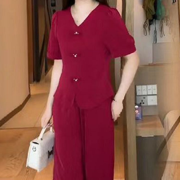 Eseniya - Setează Elegante Din Două Piese Cu Mâneci Scurte