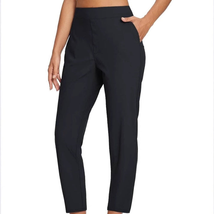 Zaryn - Pantaloni Elastici Cu Talie Înaltă Și Buzunare