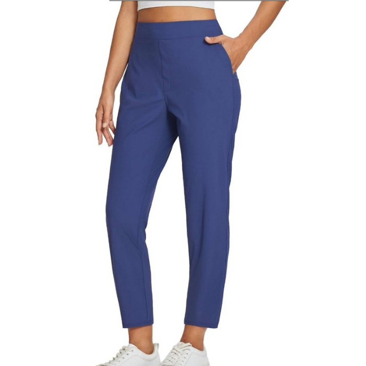 Zaryn - Pantaloni Elastici Cu Talie Înaltă Și Buzunare