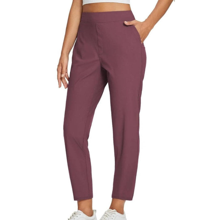 Zaryn - Pantaloni Elastici Cu Talie Înaltă Și Buzunare
