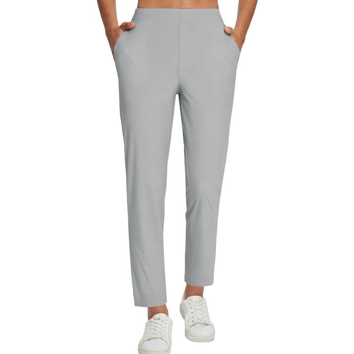 Zaryn - Pantaloni Elastici Cu Talie Înaltă Și Buzunare