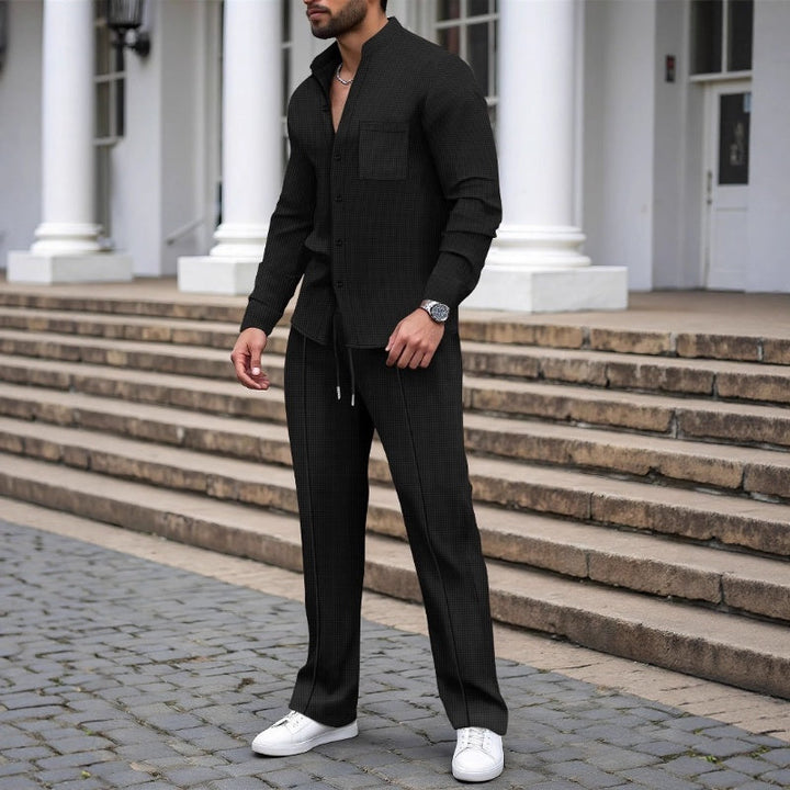 Efron - Set Confortabil Din 2 Piese cu Model Waffle