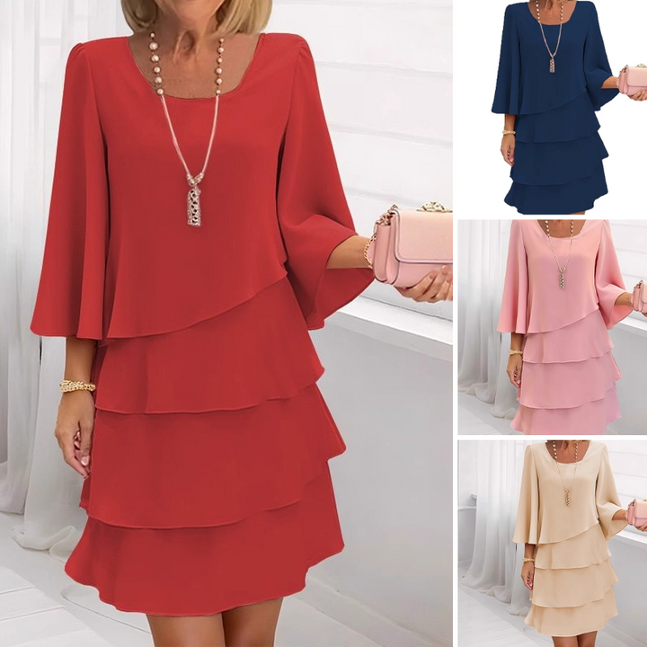 Ishari - Rochie Elegantă cu Decolteu Pătrat