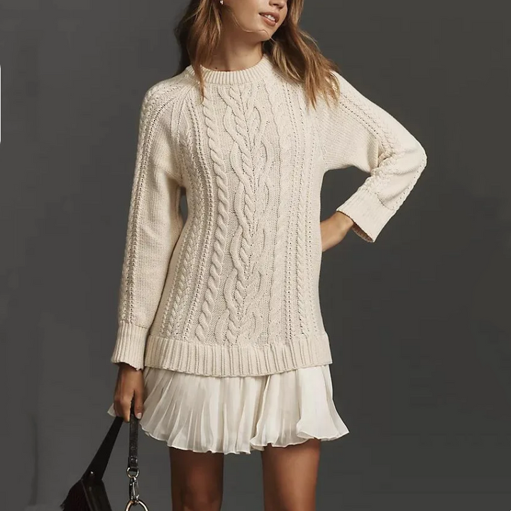 Kalena - Rochie Mini Din Tricot Cu Model In Relief