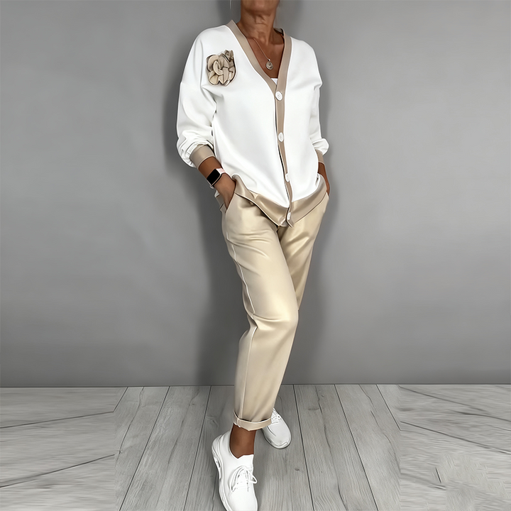 Maelynn - Set Elegantă Din Două Piese Cu Cardigan