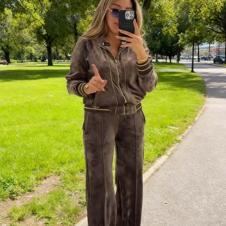 Alyn - Jachetă Cu Fermoar și Pantaloni Cu Croi Larg