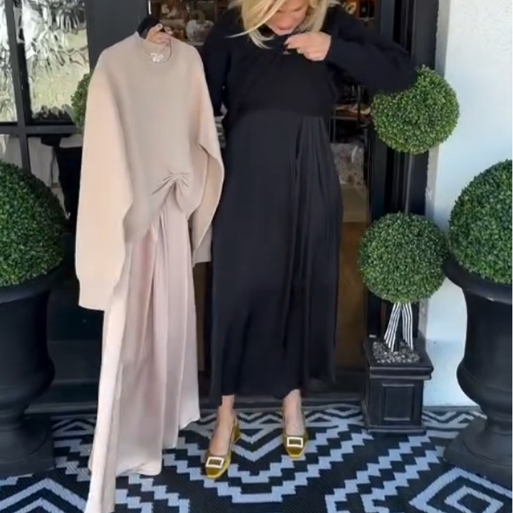 Lilee - Top Cu Nod Răsucit și Rochie Maxi