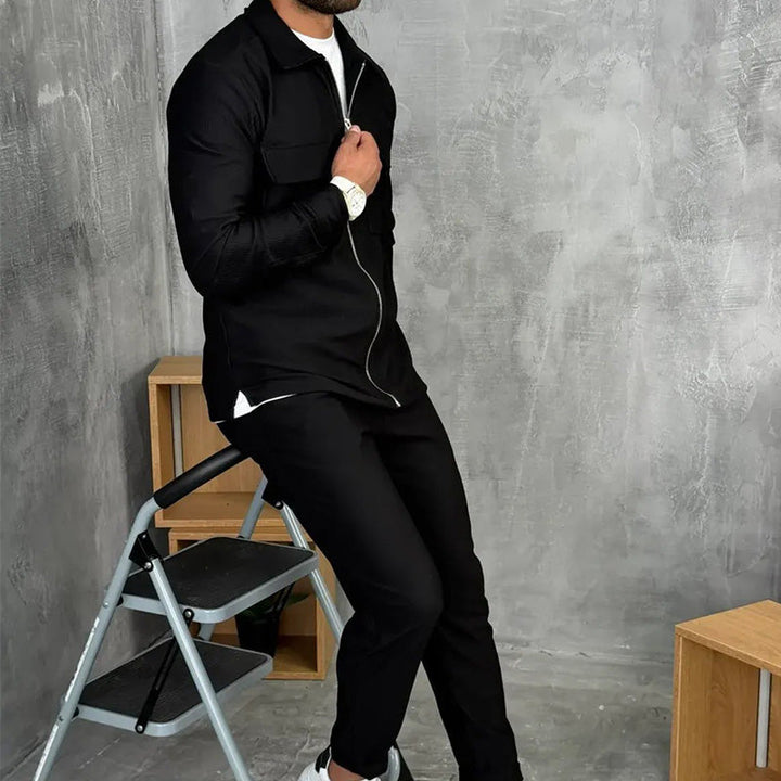 Adonis - Set jJgging Cu Fermoar și Nervuri