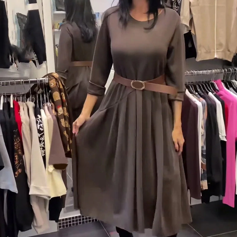 Jorjia - Rochie Lungă casual cu Gât Rotund