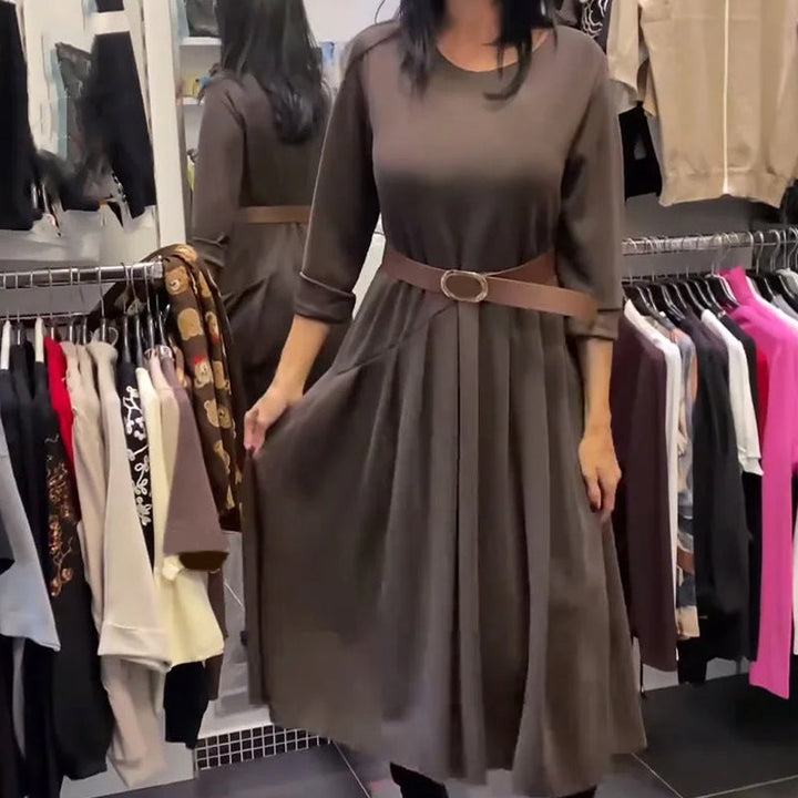 Jorjia - Rochie Lungă casual cu Gât Rotund