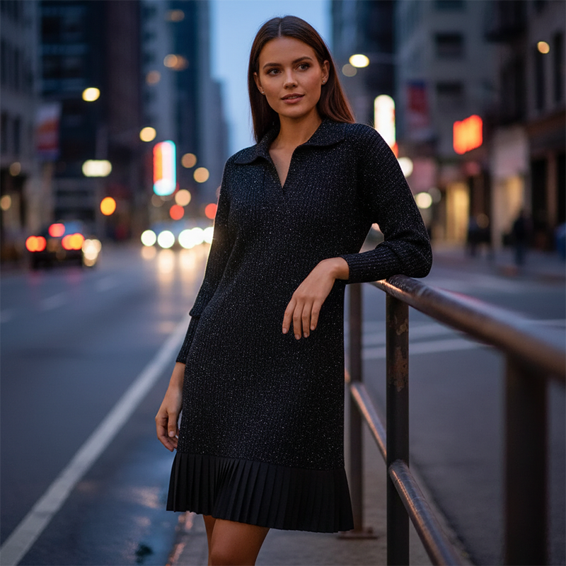Leire - Rochie Scurtă Minimalistă Din Tricot