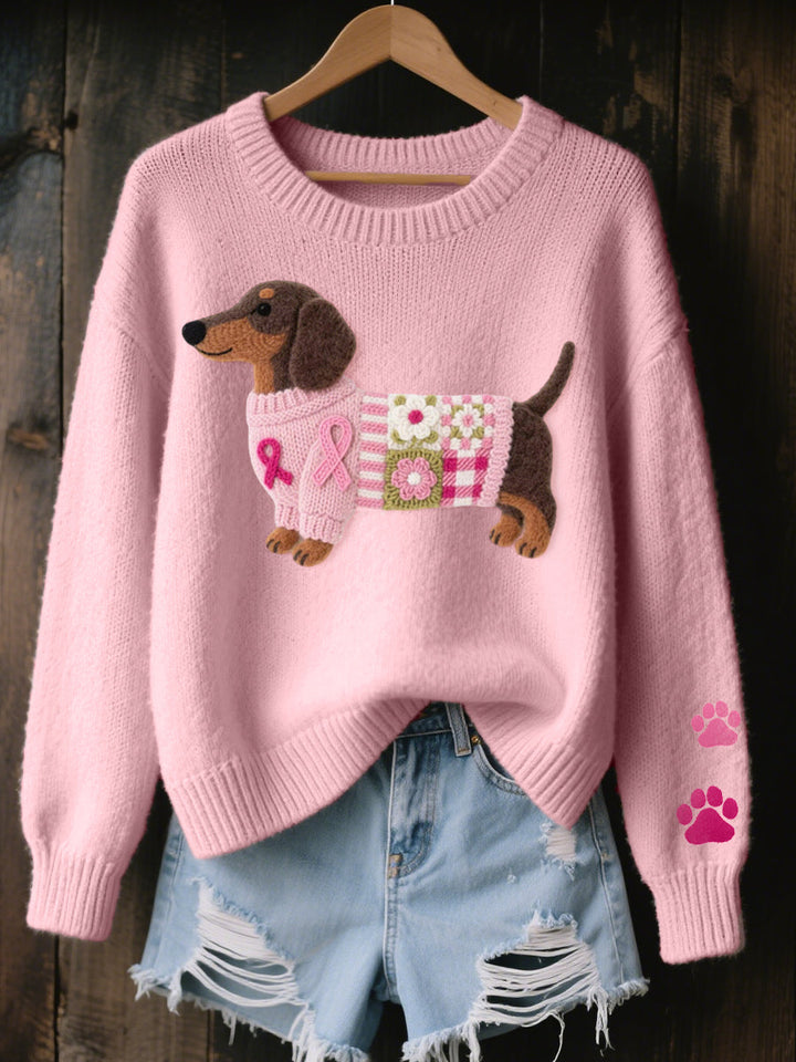 Naoni - Pulover Tricotat Din Pâslă De Lână Cu Model Dachshund