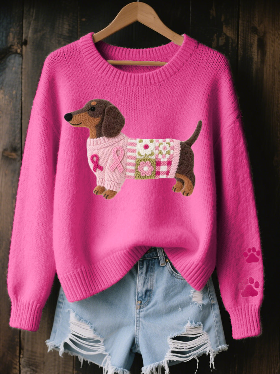 Naoni - Pulover Tricotat Din Pâslă De Lână Cu Model Dachshund