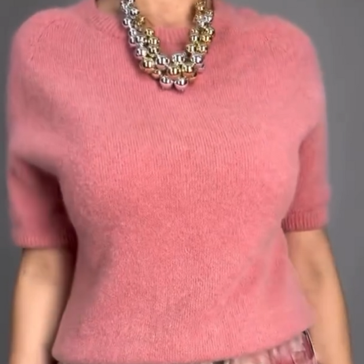 Nirosha - Bluză Elegantă Din Tricot cu Imprimeu Floral și Fustă Midi
