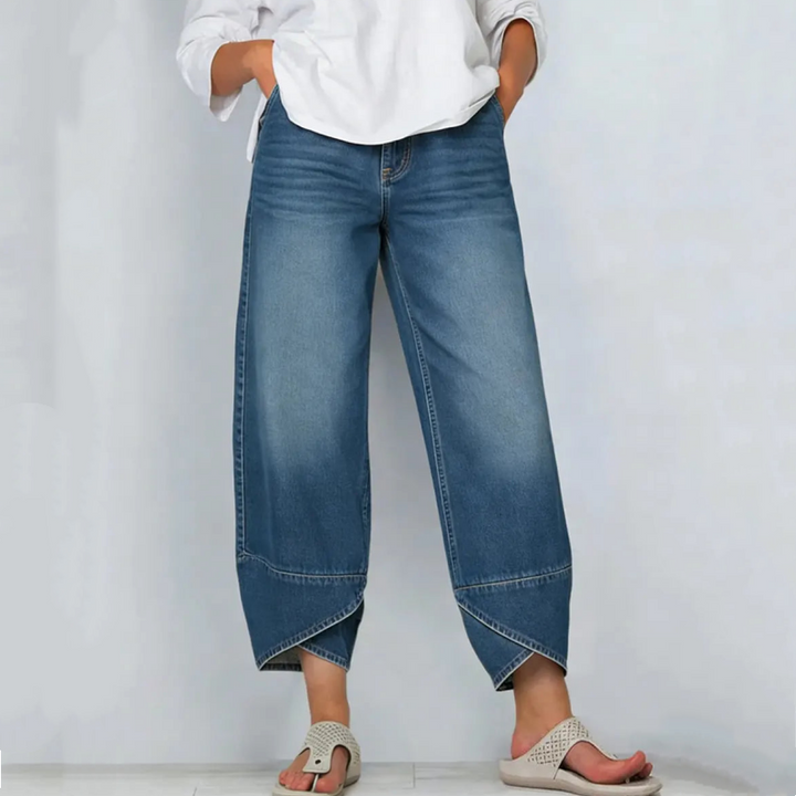 Synira - Blugi Casual Cu Croi Larg