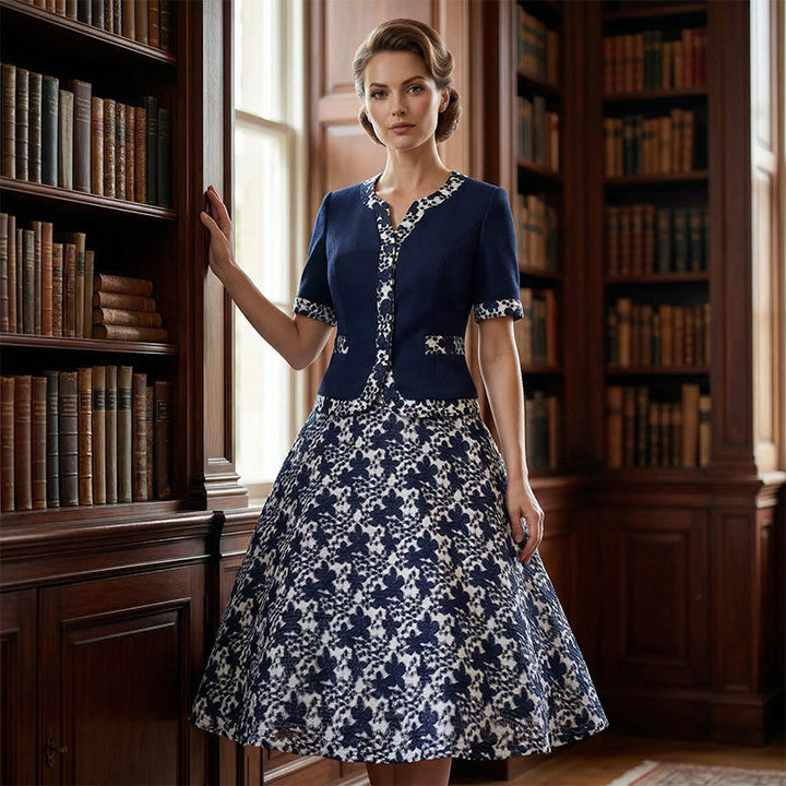 Jinia - Rochie în Linie A Cu Imprimeu Floral