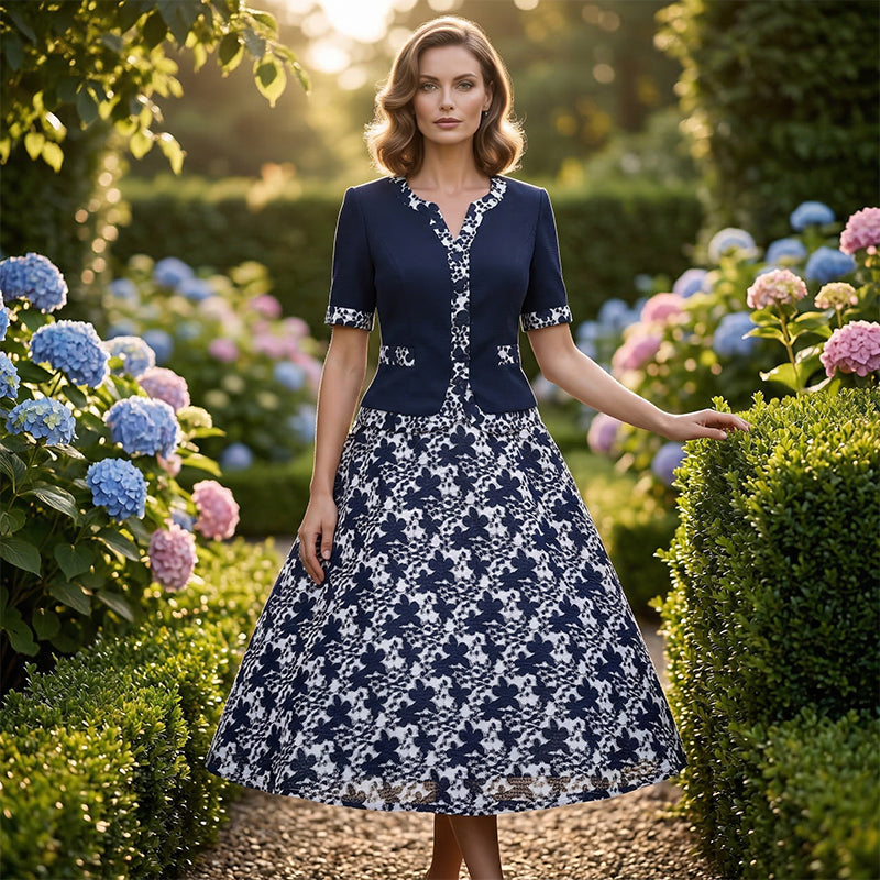Jinia - Rochie în Linie A Cu Imprimeu Floral
