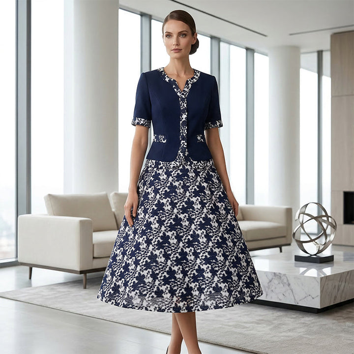 Jinia - Rochie în Linie A Cu Imprimeu Floral