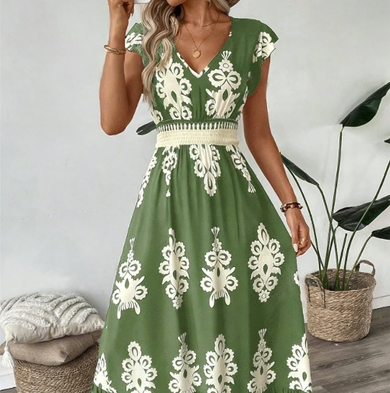 Ranika – Rochie Maxi Fără Mâneci, Cu Decolteu în V