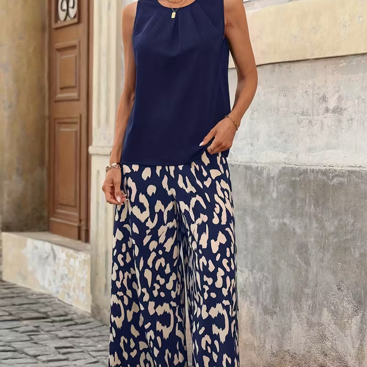 Anemiek – Set Eleganți Din Două Piese cu Imprimeu