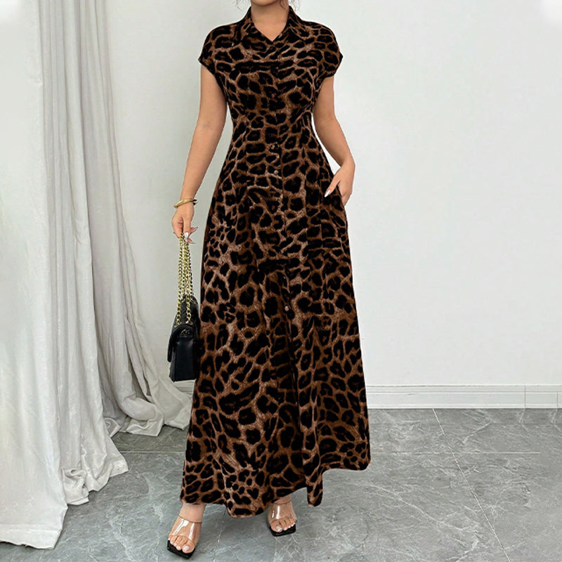 Ameerah – Rochie Elegantă Cu Imprimeu Leopard