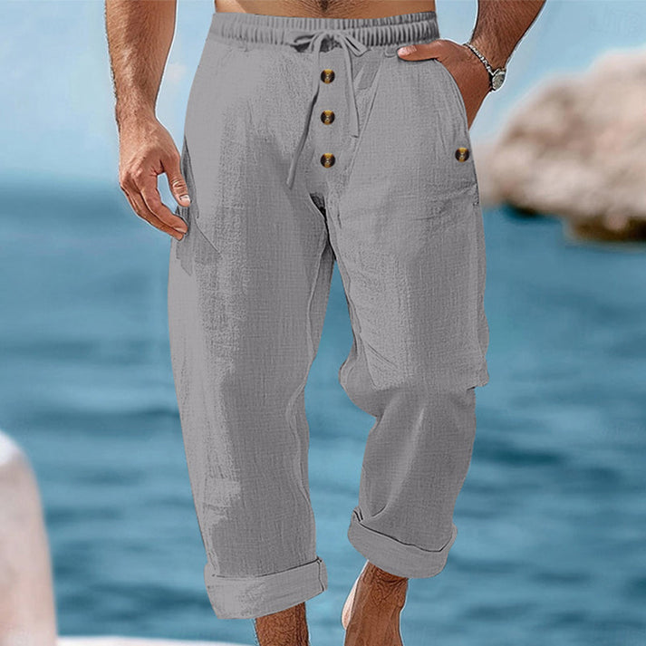 Devillier - Pantaloni Casual Din in cu șnur