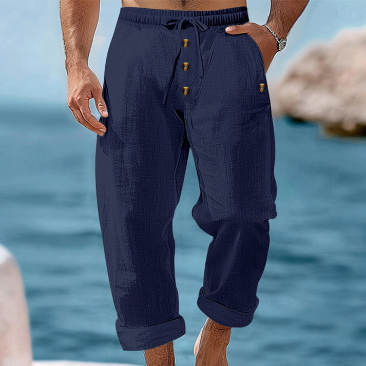 Devillier - Pantaloni Casual Din in cu șnur