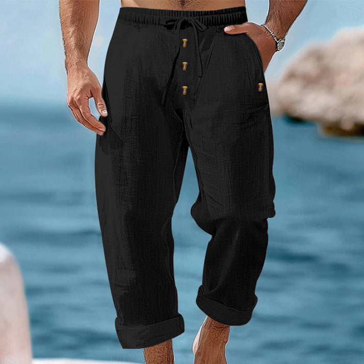 Devillier - Pantaloni Casual Din in cu șnur