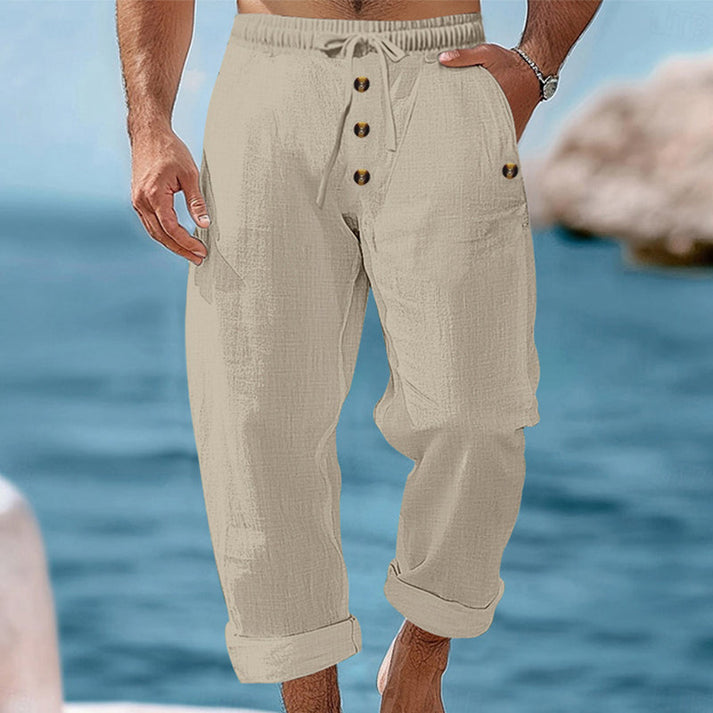 Devillier - Pantaloni Casual Din in cu șnur