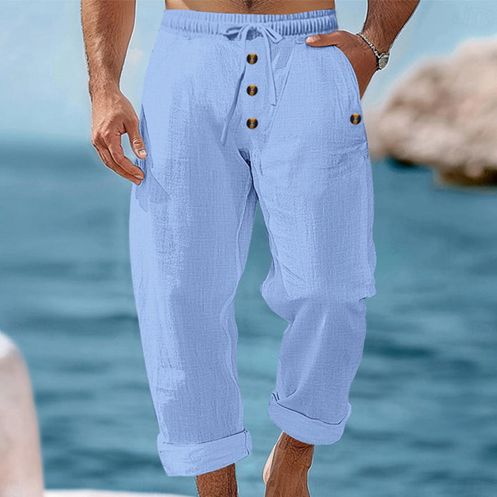 Devillier - Pantaloni Casual Din in cu șnur