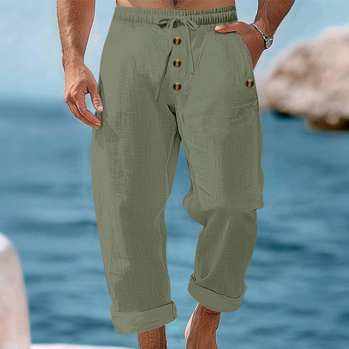 Devillier - Pantaloni Casual Din in cu șnur