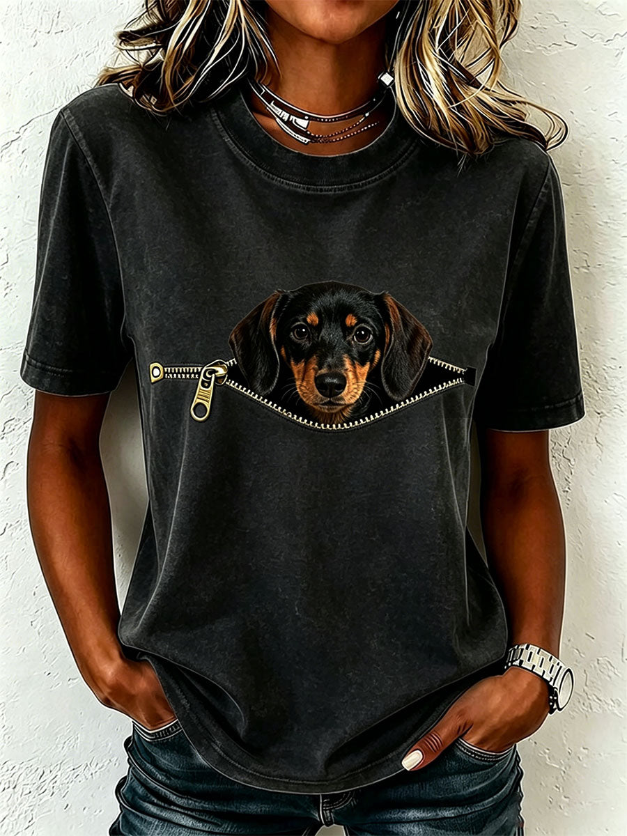 Earcy - Tricou Cu Mânecă Scurtă Cu Dachshund