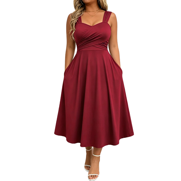 Katjaa - Rochie Elegantă Fără Mâneci, Cu Buzunare